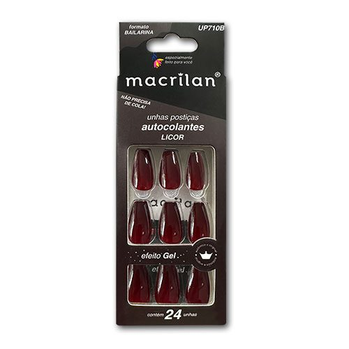 UNHA POSTICA EFEITO GEL BAILARINA LICOR UP 710B MACRILAN