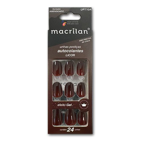 UNHA POSTICA EFEITO GEL AMENDOADO LICOR UP 710A MACRILAN