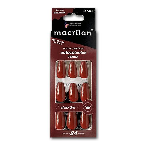 UNHA POSTICA EFEITO GEL BAILARINA TERRA UP 709B MACRILAN