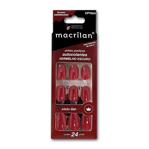 UNHA POSTICA EFEITO GEL AMENDOADO VER ESCURO UP705A MACRILAN