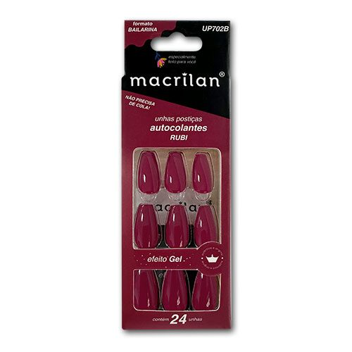 UNHA POSTICA EFEITO GEL BAILARINA RUBI UP 702B MACRILAN