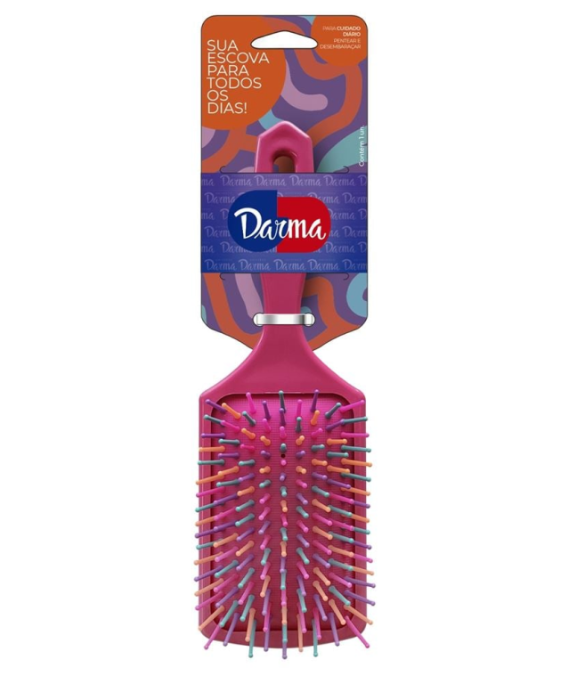 ESCOVA CABELO RETANGULAR HOTPINK REF 561 DARMA