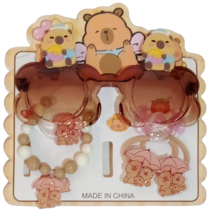 KIT OCULOS INFANTIL + PULSEIRA/RABICO CAPIVARA CHIC