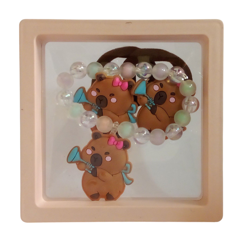 KIT PULSEIRA INFANTIL + PRESILHA/RABICO CAPIVARA CHIC