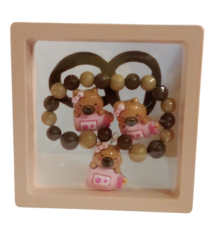 KIT PULSEIRA INFANTIL + PRESILHA/RABICO CAPIVARA CHIC