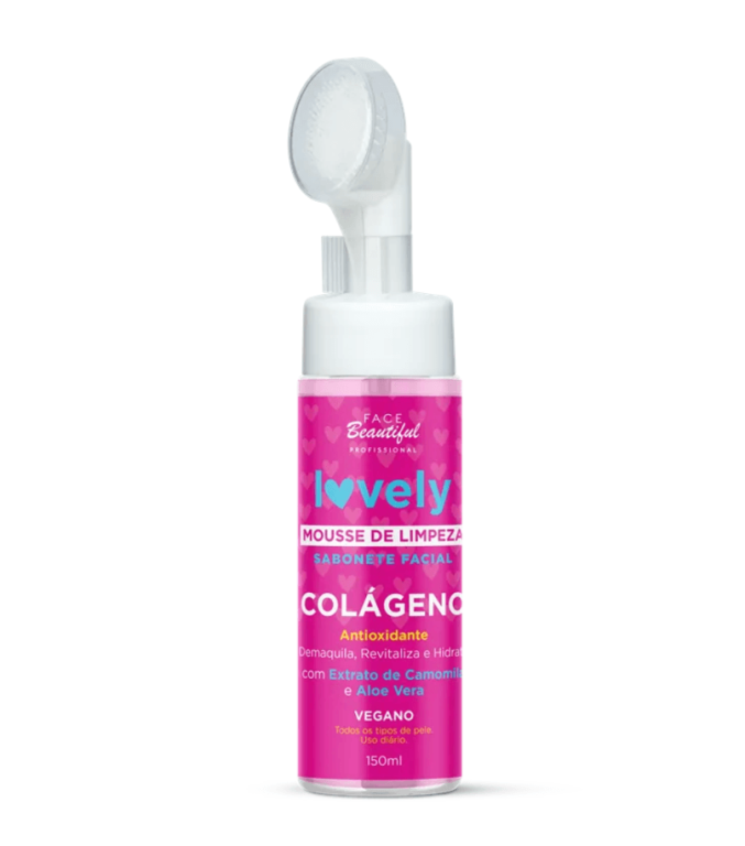 -MOUSSE DE LIMPEZA FACIAL C/ ESCOVA 150ML LOVELY COLAGENO FB