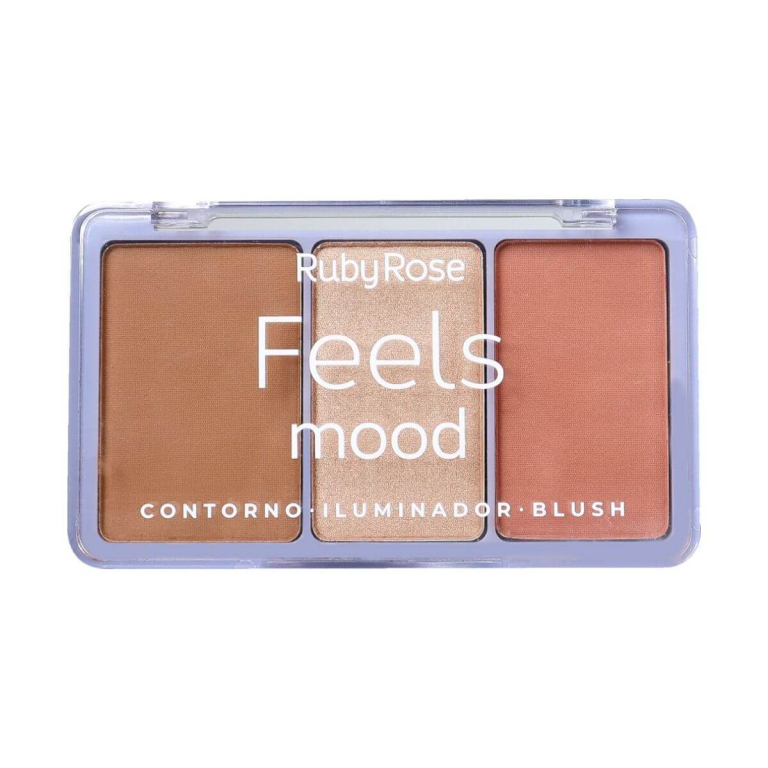 PALETA CONTORNO+ILUMINADOR+BLUSH FEELS T20/I30/B90 RUBY ROSE