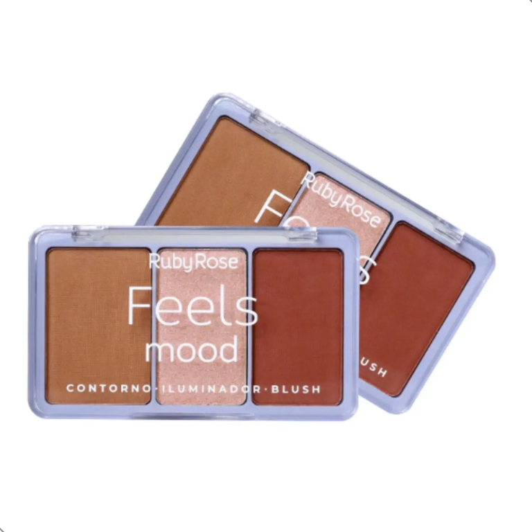 PALETA CONTORNO+ILUMINADOR+BLUSH FEELS T30/I40/B100 RUBY ROS