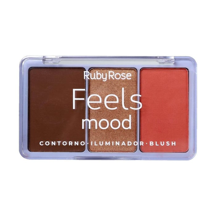 PALETA CONTORNO+ILUMINADOR+BLUSH FEELS T40/I50/B110 RUBY ROS