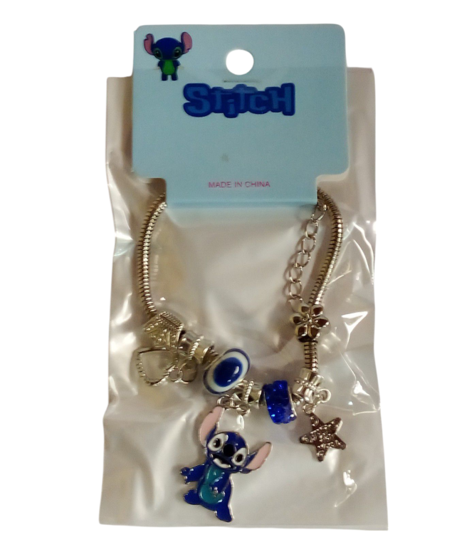 PULSEIRA METAL PRATA BERLOQUES LILO E STITCH CHIC