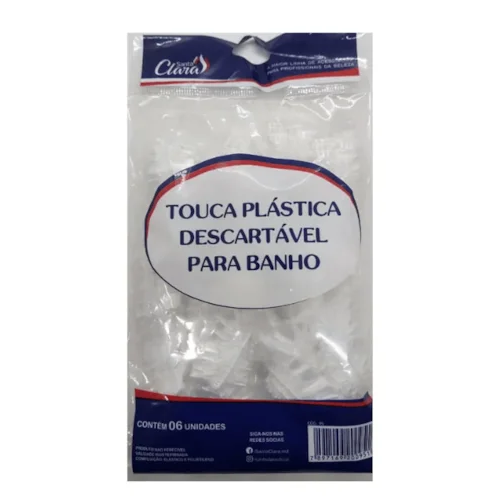 TOUCA BANHO DESCARTAVEL TRANSPARENTE C/6 SANTA CLARA