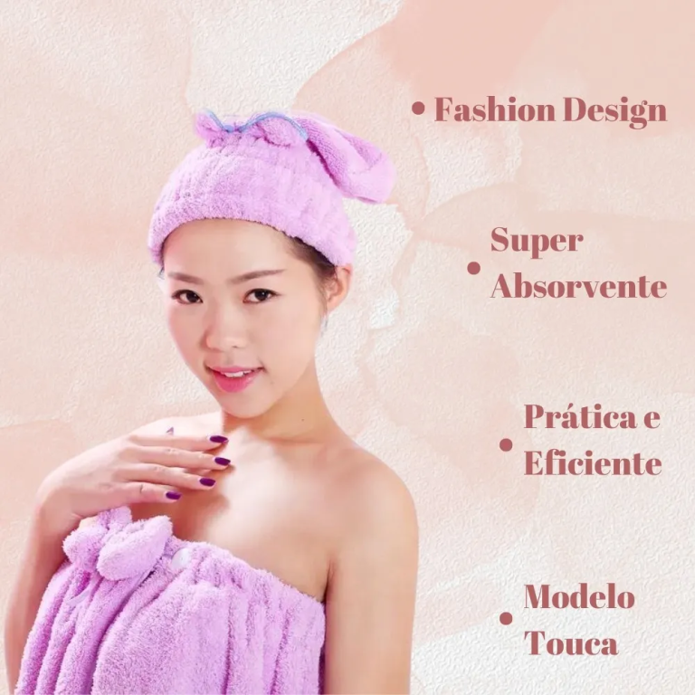 TOUCA MAGICA P/ ENXUGAR CABELO INFANTIL CORES CHIC
