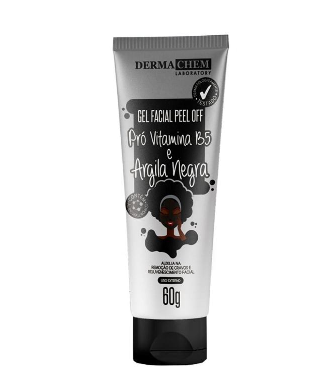 GEL FACIAL PEEL OFF VIT. B5 E ARGILA NEGRA 60G DERMA CHEM