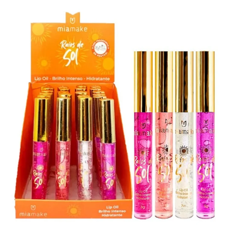 GLOSS LABIAL LIP OIL HIDRATANTE CX C/24 RAIOS DE SOL MIAMAKE