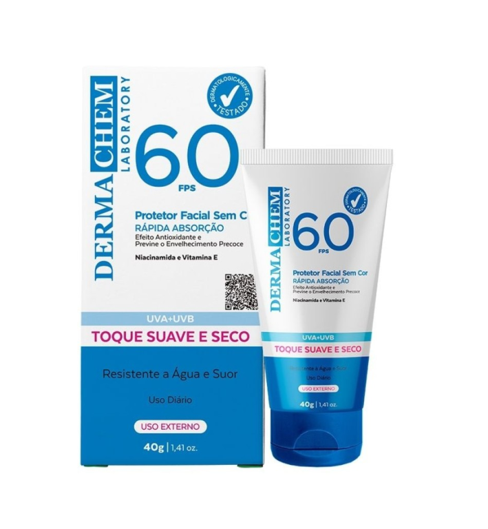 PROTETOR SOLAR FACIAL FPS 60 40G DERMACHEM