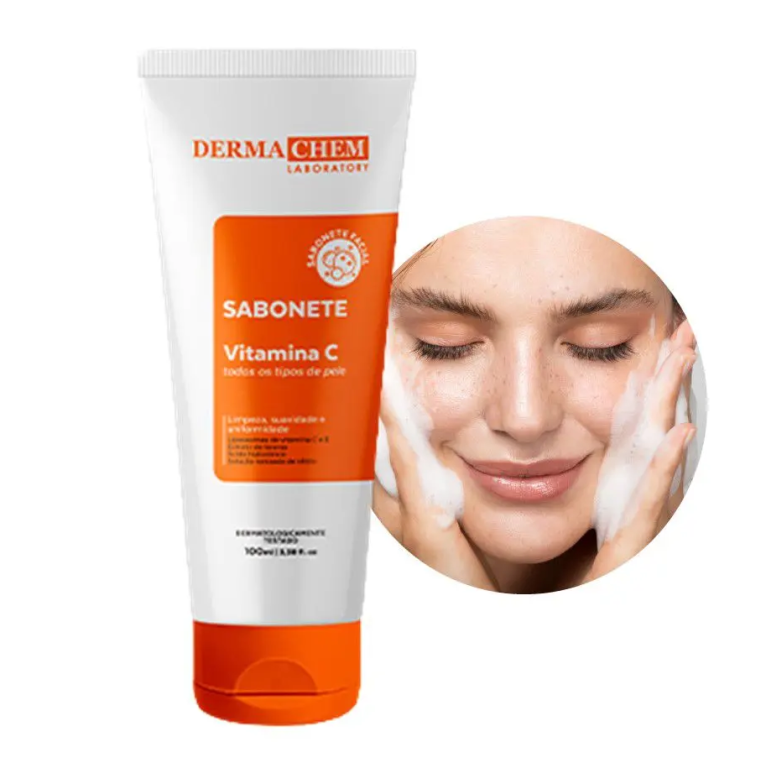 SABONETE FACIAL VITAMINA C ANTI-IDADE 100ML DERMACHEM