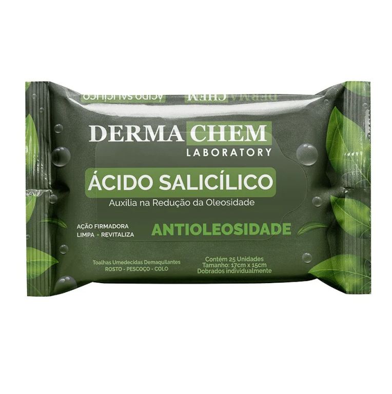 TOALHA DEMAQUILANTE ACIDO SALICILICO C/25 DERMACHEM