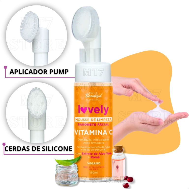 -MOUSSE DE LIMPEZA FACIAL C/ ESCOVA 150ML VIT. C FACE BEAUT