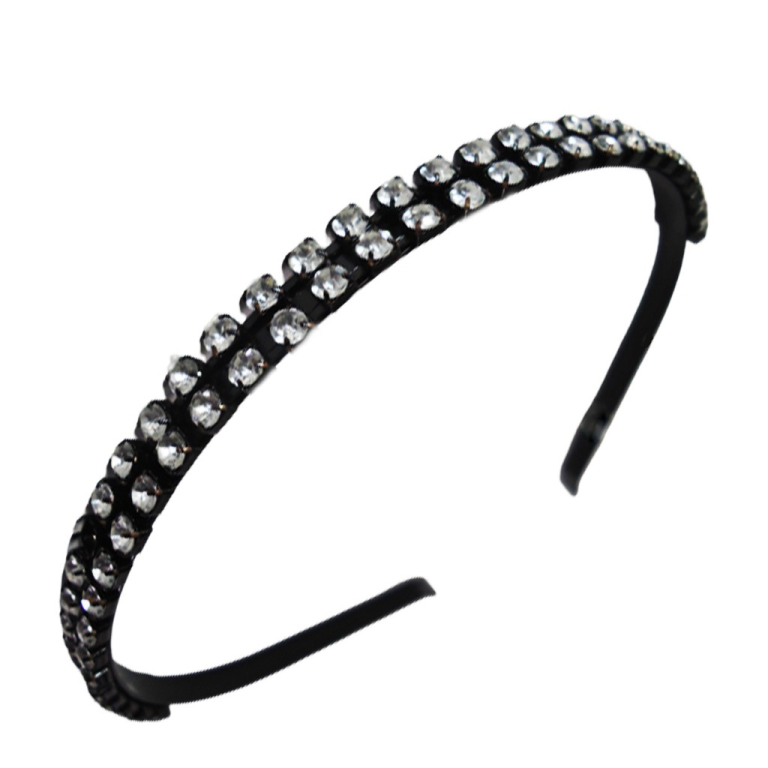TIARA PRETA C/ STRASS CHIC