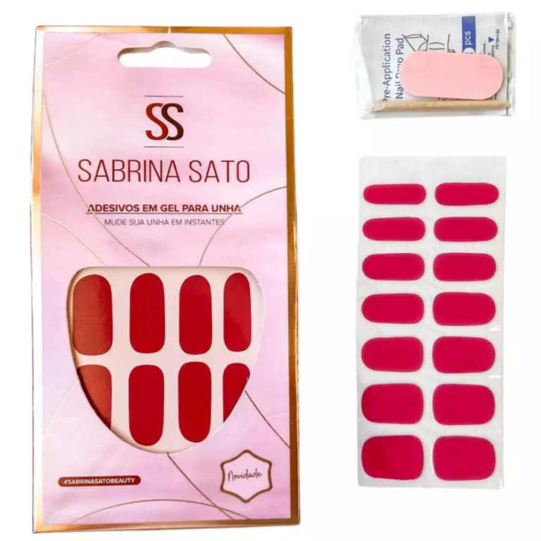 UNHA GEL ADESIVO SEMI CURADO VERMELHO ESCURO SS-3194 S SATO