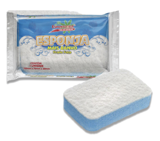 ESPONJA DE BANHO DUPLA FACE MAIS BANHO ESPONFLORA