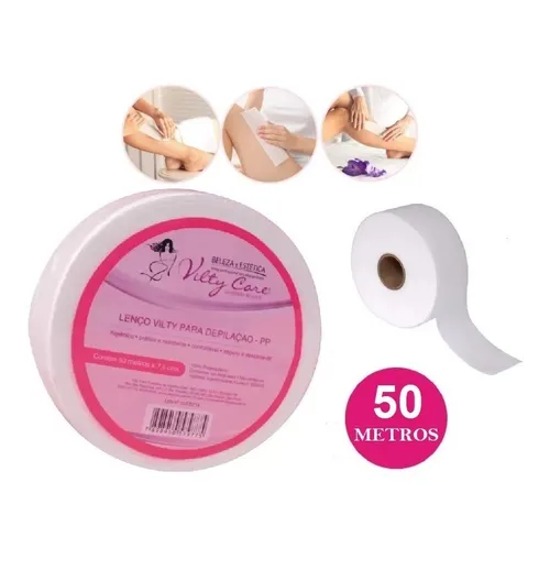 PAPEL P/ DEPILACAO ROLO TNT 50M VILTY CARE