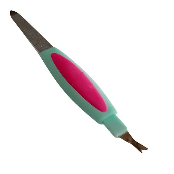 LIXA P/ UNHA METAL C/ APARADOR DE CUTICULAS 2EM1 CHIC