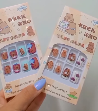 UNHA POSTICA INFANTIL AUTO COLANTE C/12 CAPIVARA LY-071 CHIC