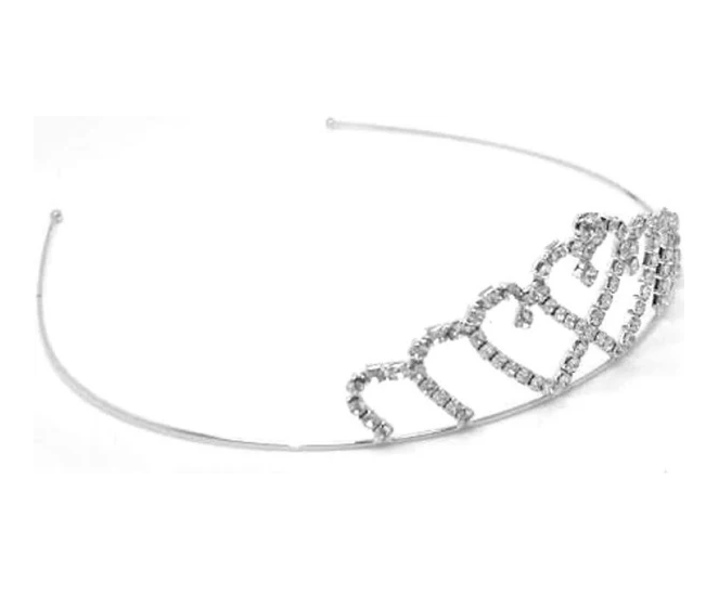 TIARA METAL C/ COROA OURO/PRATA CHIC