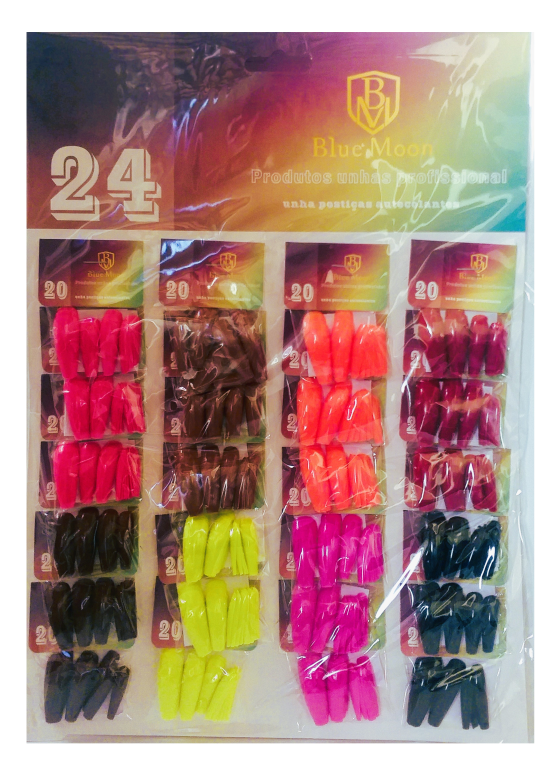 UNHA POSTICA CART C/24UN BAILARINA ALONGADA CORES BM3-19