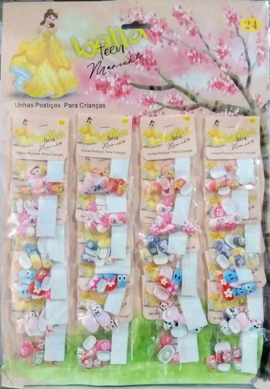 UNHA POSTICA INFANTIL CART C/24UN BT- U01 BELLA TEEN