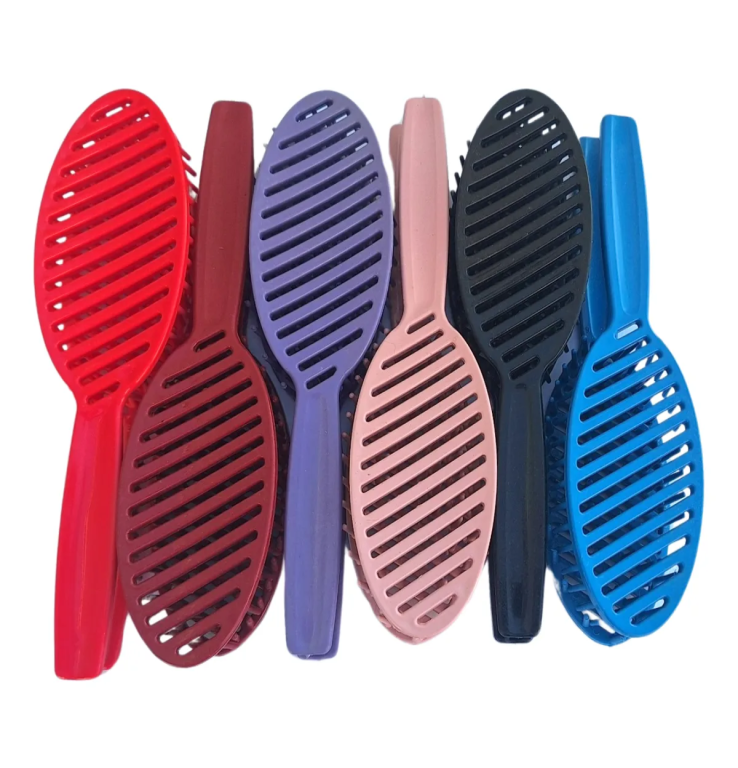 ESCOVA CABELO OVAL RIGIDA PCT C/12 CORES CHIC