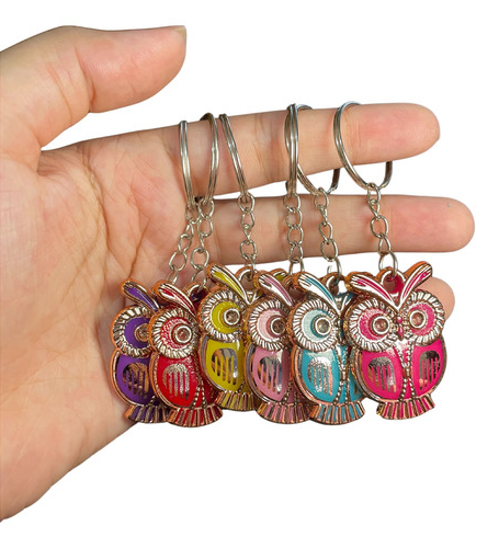 CHAVEIRO CORUJA METALIZADA  C/12 FASHION ACCESSORY