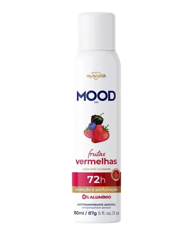 DESODORANTE AEROSOL MOOD 72H FRUT VERMELHAS 150ML MY HEALTH