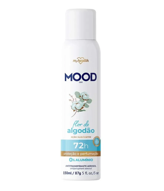 DESODORANTE AEROSOL MOOD 72H FLOR DE ALGODAO 150ML MY HEALTH