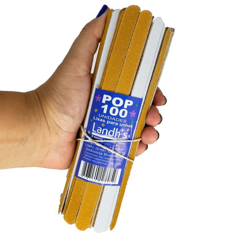 LIXA P/ UNHA POP COMUM PARDA C/100 PURA ARTE