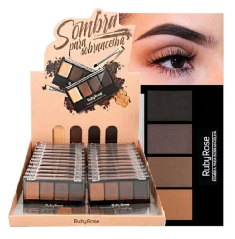 -SOMBRA P SOBRANCELHA C/ FIXADOR TRIO HB-F572 RUBYROSE