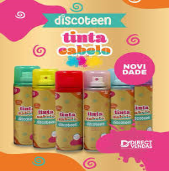 TINTA SPRAY TEMPORARIA AEROSOL 6 CORES 150ML DISCOTEEN