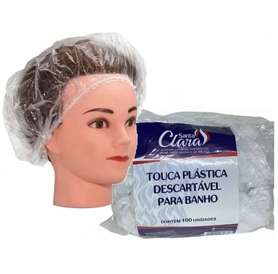 TOUCA BANHO DESCARTAVEL TRANSPARENTE C/100 SANTA CLARA