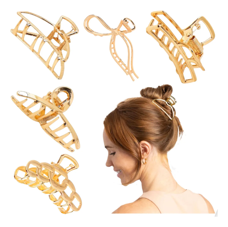 -PIRANHA METAL GIGANTE OURO/PRATA CHIC