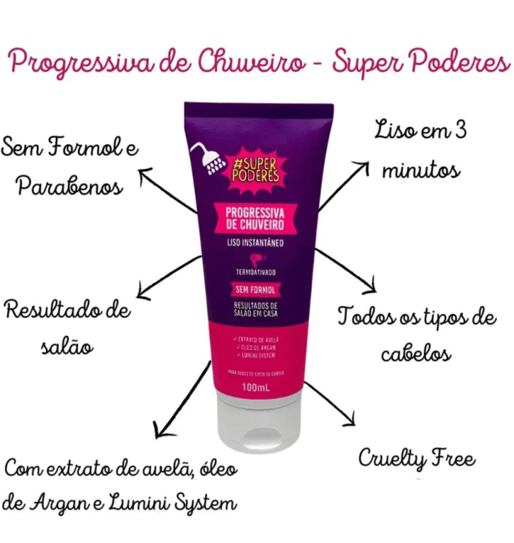 PROGRESSIVA ESCOVA NO CHUVEIRO 100ML SUPER PODERES