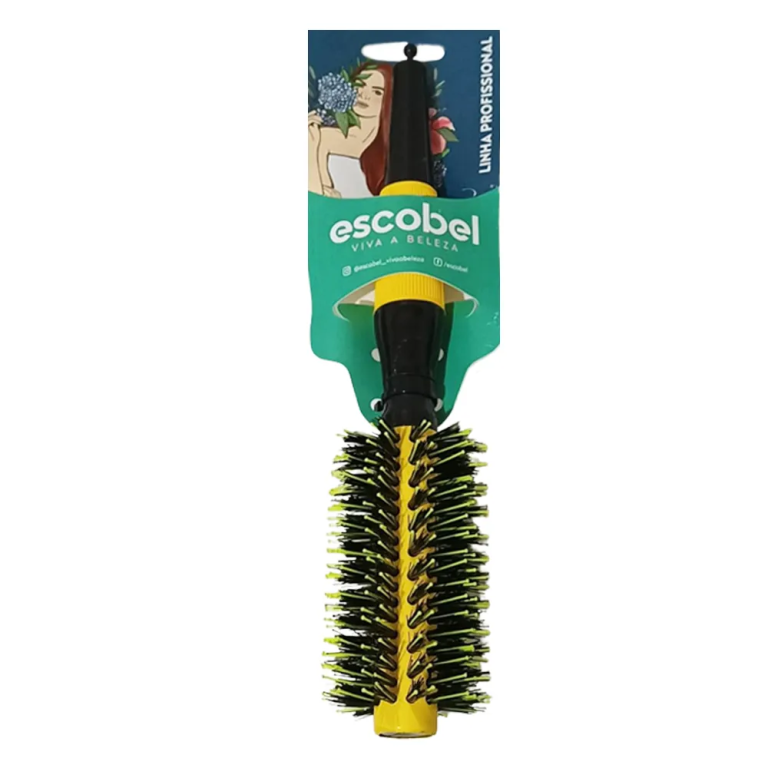 ESCOVA PROF CER C/ HAIRPICK 20MM AMARELO REF.2020 ESCOBEL
