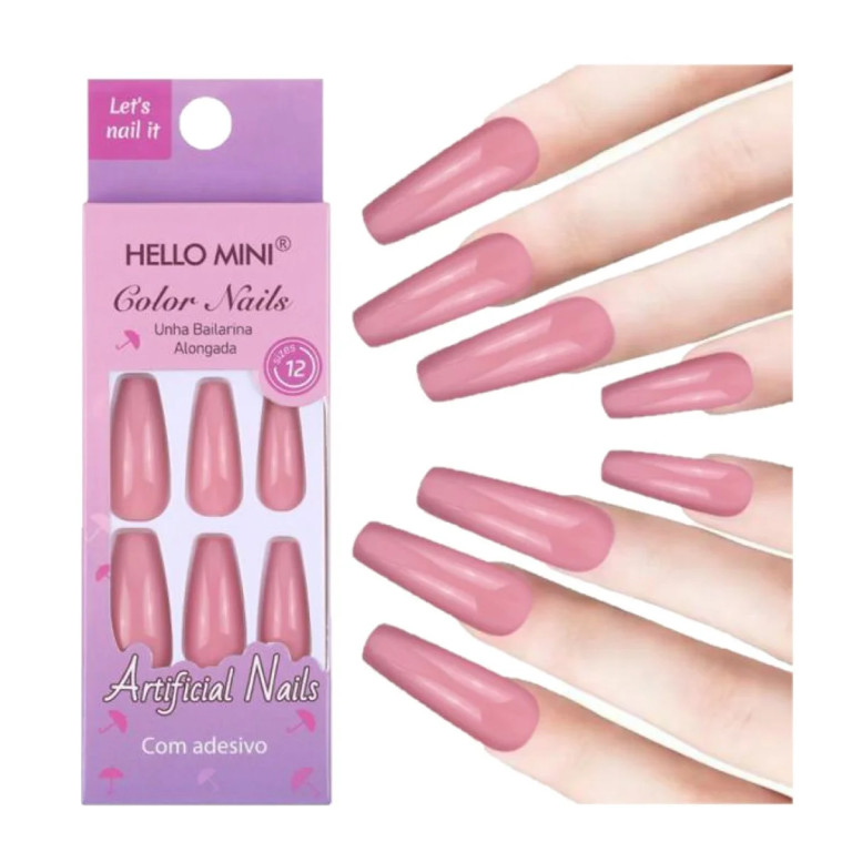 UNHA POSTICA AUTOCOLANTE BAILARINA ROSE HELLO MINI