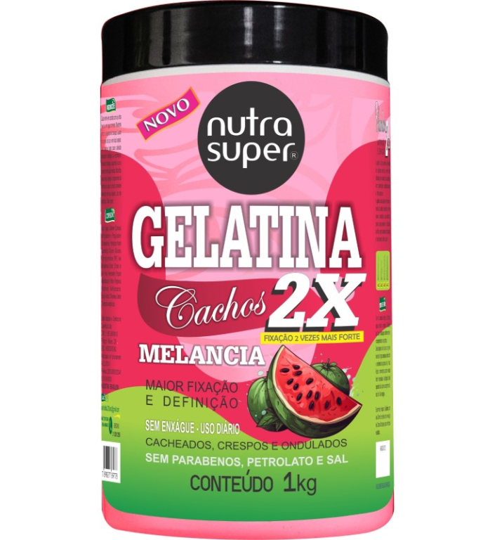GELATINA CAPILAR CACHOS 2X MELANCIA 1KG NUTRA SUPER