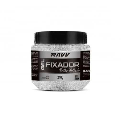 -GEL CAPILAR FIXADOR PROF. BRILHO MOLHADO POTE 240G RAVV