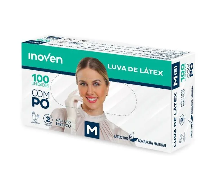 LUVA DE LATEX TAM M C/100 INOVEN