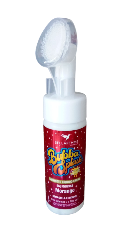 MOUSSE LIMP FACIAL C/ESCOVA 150ML BUBBA MORANGO BELLA FEMME