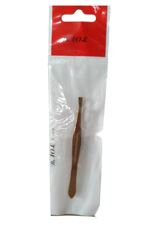 PINCA P/ SOBRANCELHA PONTA RETA OURO/PRATA BAOL BEAUTY