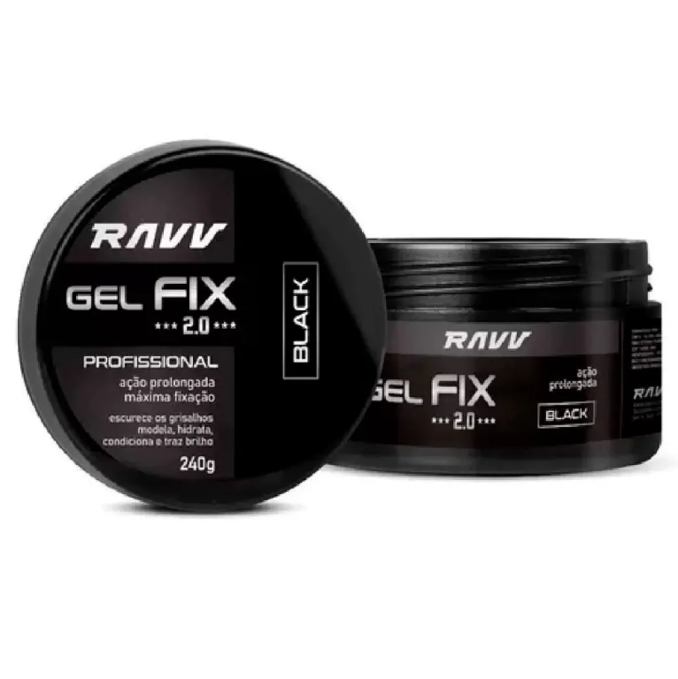 -GEL CAPILAR FIX 2.0 PROFISSIONAL BLACK 240G RAVV