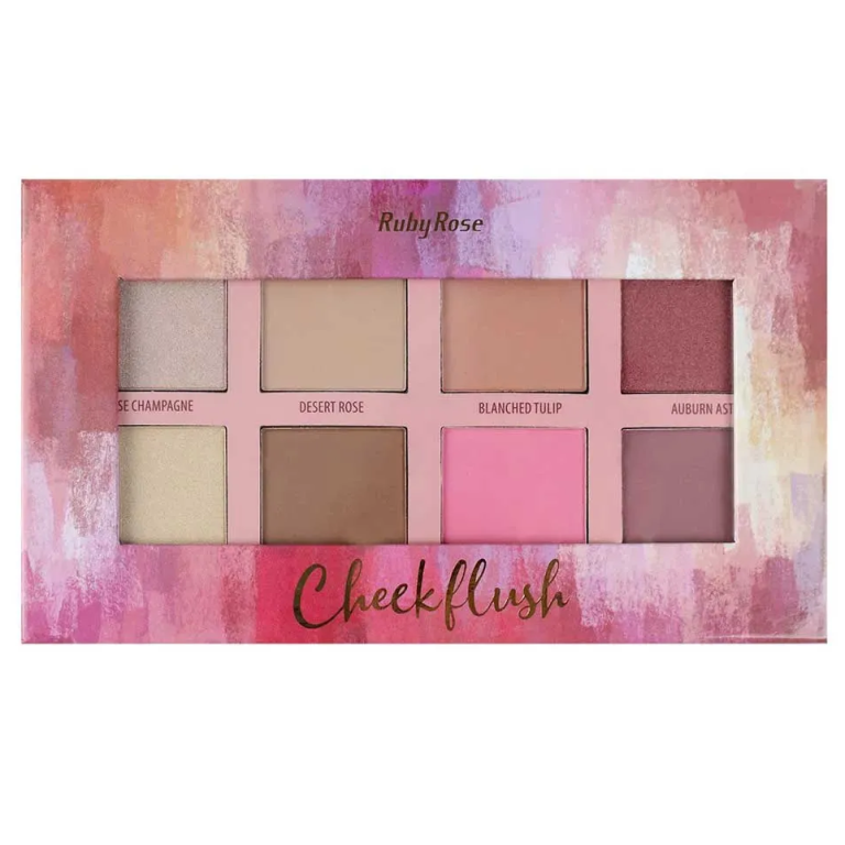 PALETA BLUSH+ILUMINADOR CHEECKFLUS HB-7507 RUBYROSE